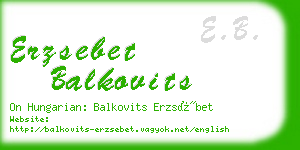 erzsebet balkovits business card